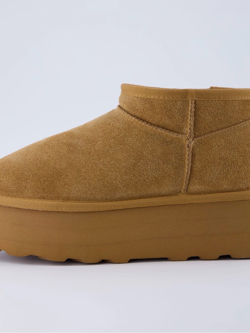 Women’s Suede Platform Ankle Bootie - Tan